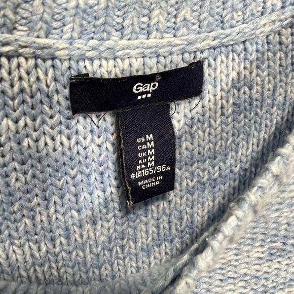 Gap Colorblock Sweater M Red White Blue Marled Knit Pullover Soft Cozy - Picture 4 of 5